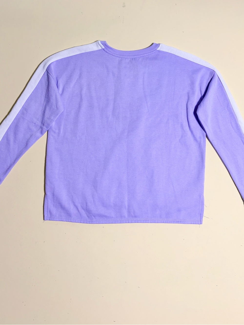 Peanuts Snoopy Purple Cropped Sweatshirt Size M Embroidered Stripe Casual Cozy - Picture 3 of 7